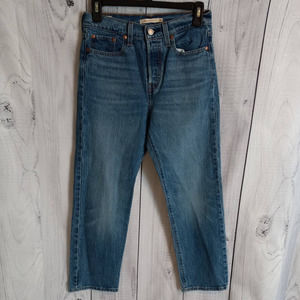Levi's | Wedgie Straight Vintage-Wash Hidden Button-Fly Ankle Jeans